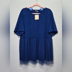 BloomChic Navy Blue Blouse